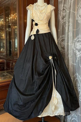 Vintage Ball Gown Sleeveless Long Black Evening Dresses Evening Prom Dresses